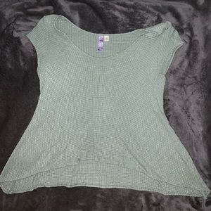 OLIVE GREEN WAFFLE TOP